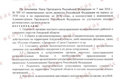 Очередной фейковый документ &quotподписали&quot мошенники в Приамурье соцсети