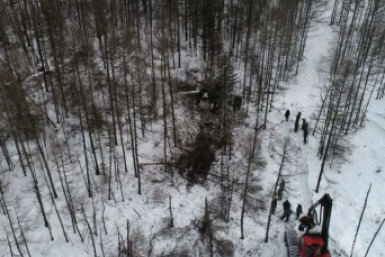 Кадры с места крушения вертолета в Приамурье показало МЧС