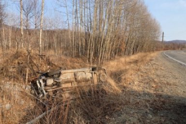 Ремни безопасности спасли двух человек при опрокидывании авто в Приморье Пресс-служба УМВД России по Приморскому краю