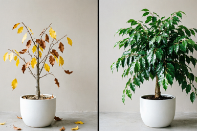 Для пышности листьев фикусу Бенджамина – обязательно: 1 горсть отходов остановит листопад 