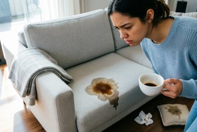 Пятна кофе и чая на диване канули в Лету: 2 дешманских средства — и мебель кристально чистая без химозы