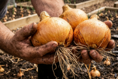 Замачиваю лук в этом растворе — стрелки исчезают на 98%, никаких цветоносов, только жирный урожай