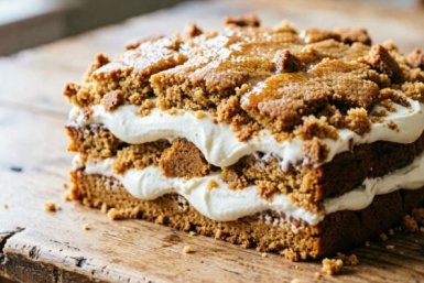 Давлю толкушкой печенье и заливаю сметанным кремом – роскошный торт за 15 минут
