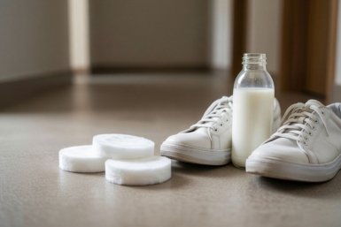 4 капли на ватный диск - и подошва снова белая: копеечное средство из кухни - ни следа от грязи и пыли