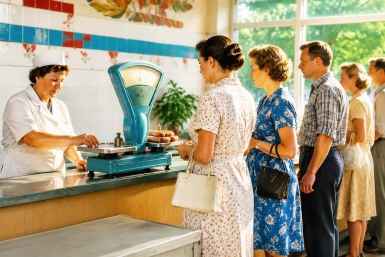 Очереди за продуктами в СССР Создано при помощи ИИ