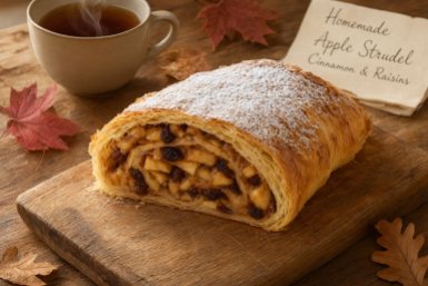 Домашний штрудель с яблоками и корицей - готовим по-венски