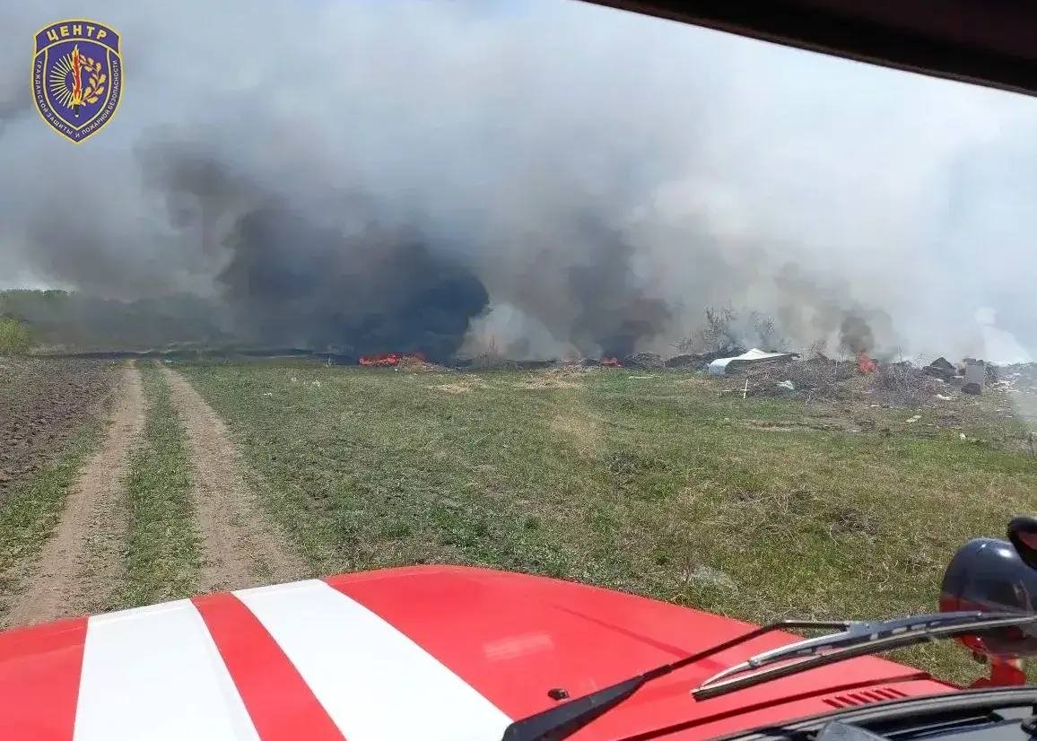 В Тамбовском округе горит заболоченный участок в пяти километрах от Муравьевки Амурский центр ГЗ и ПБ